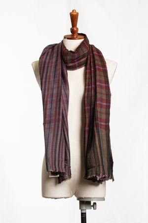 Rustic Twilight Plaid Soft-Weave Scarf