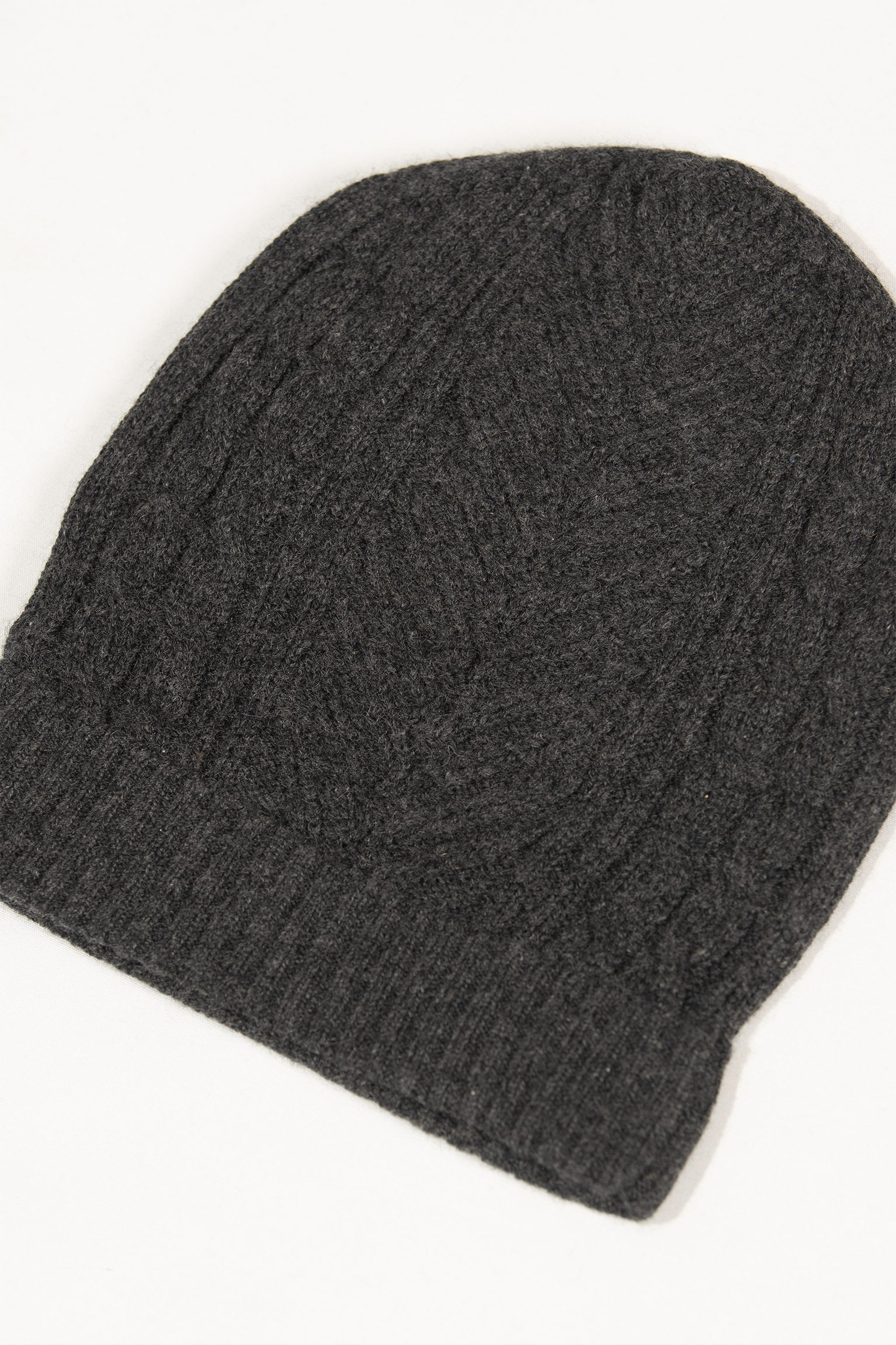 Dark Gray Cable-Knit Beanie - Image 3