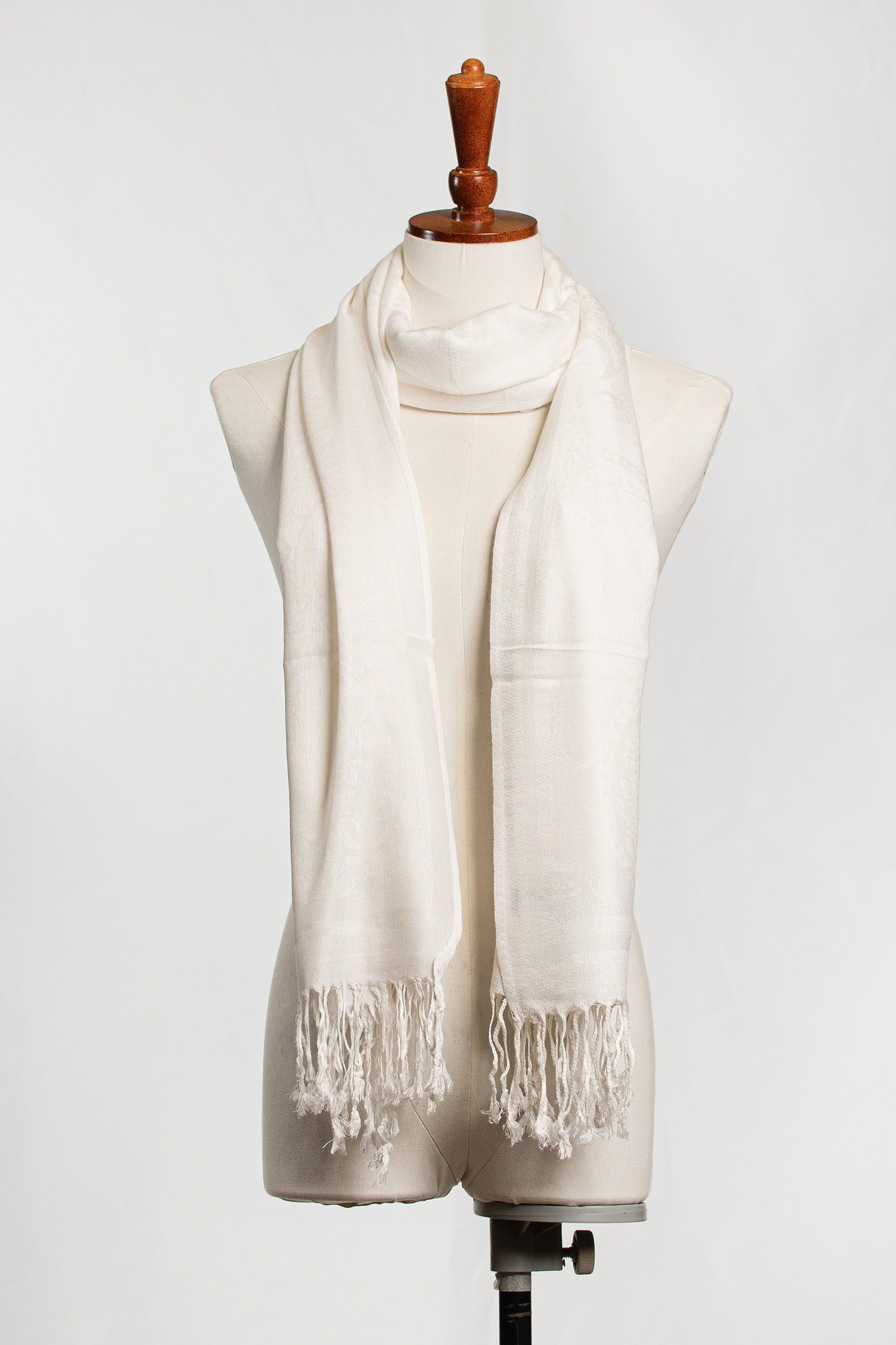 Ivory Whisper Fringe Scarf