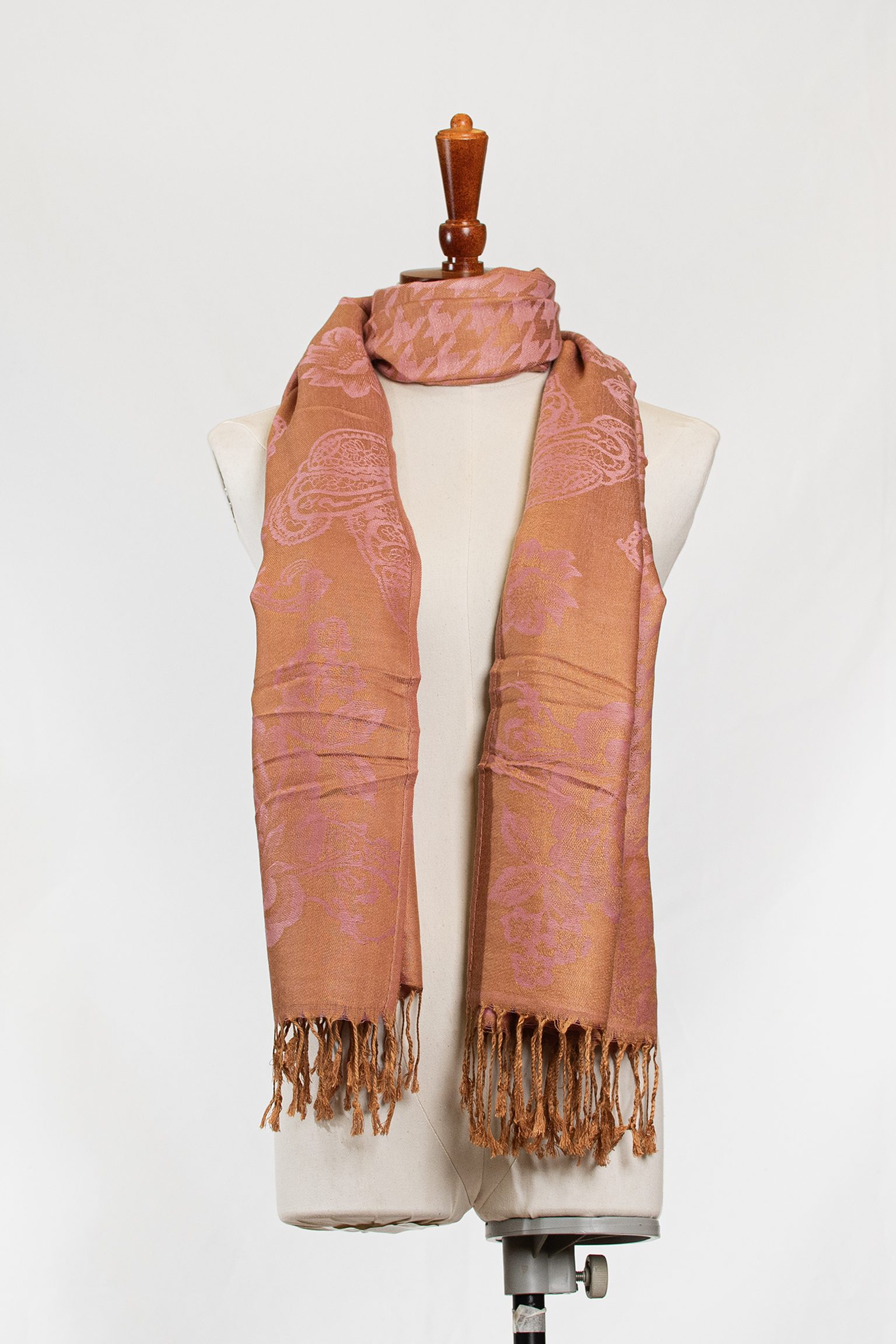 Rosewood Bloom Jacquard Scarf