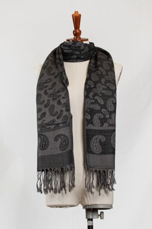 Shadow Noir Paisley Scarf