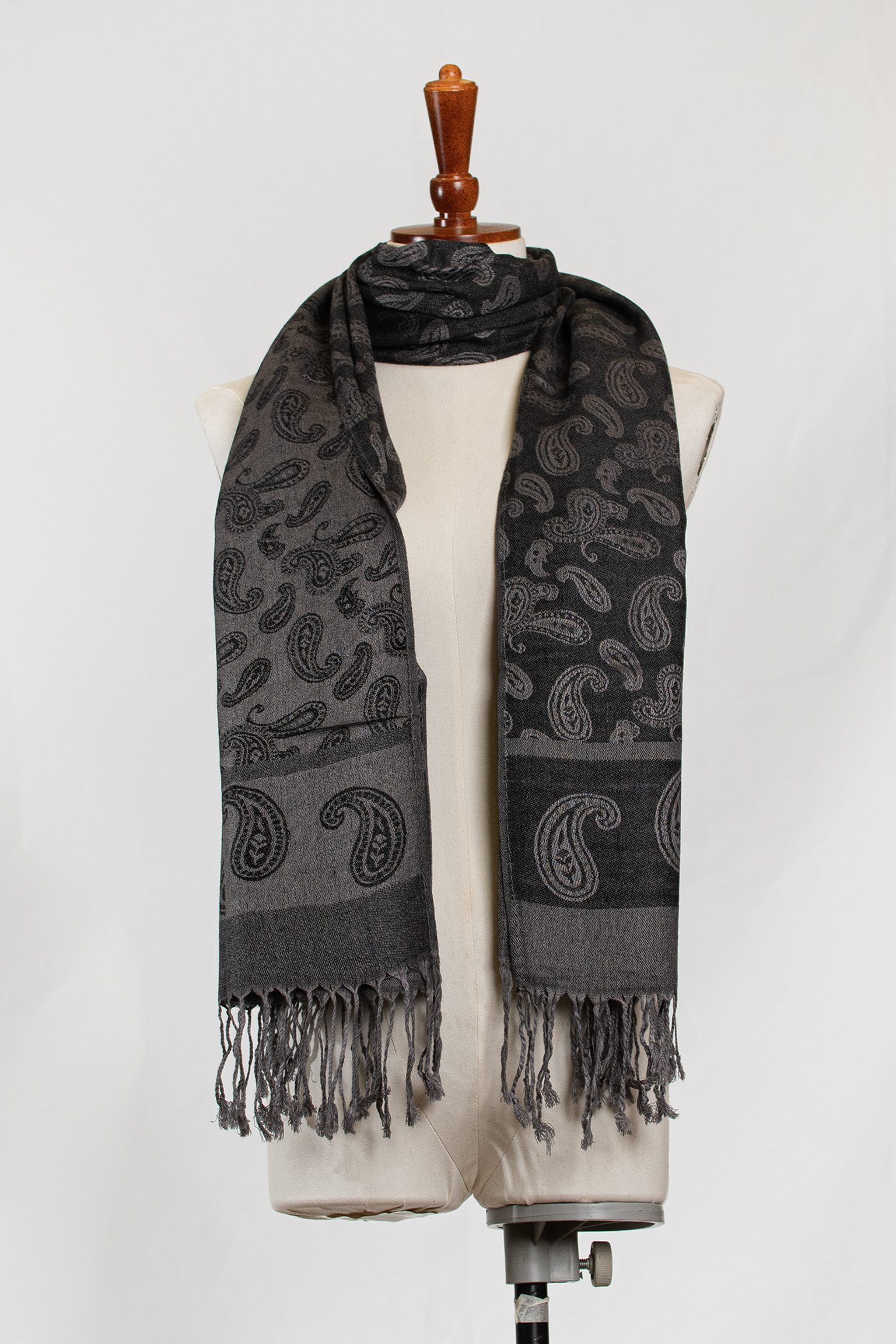 Shadow Noir Paisley Scarf