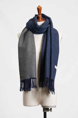 Midnight Steel Two-Tone Premium Winter Scarf