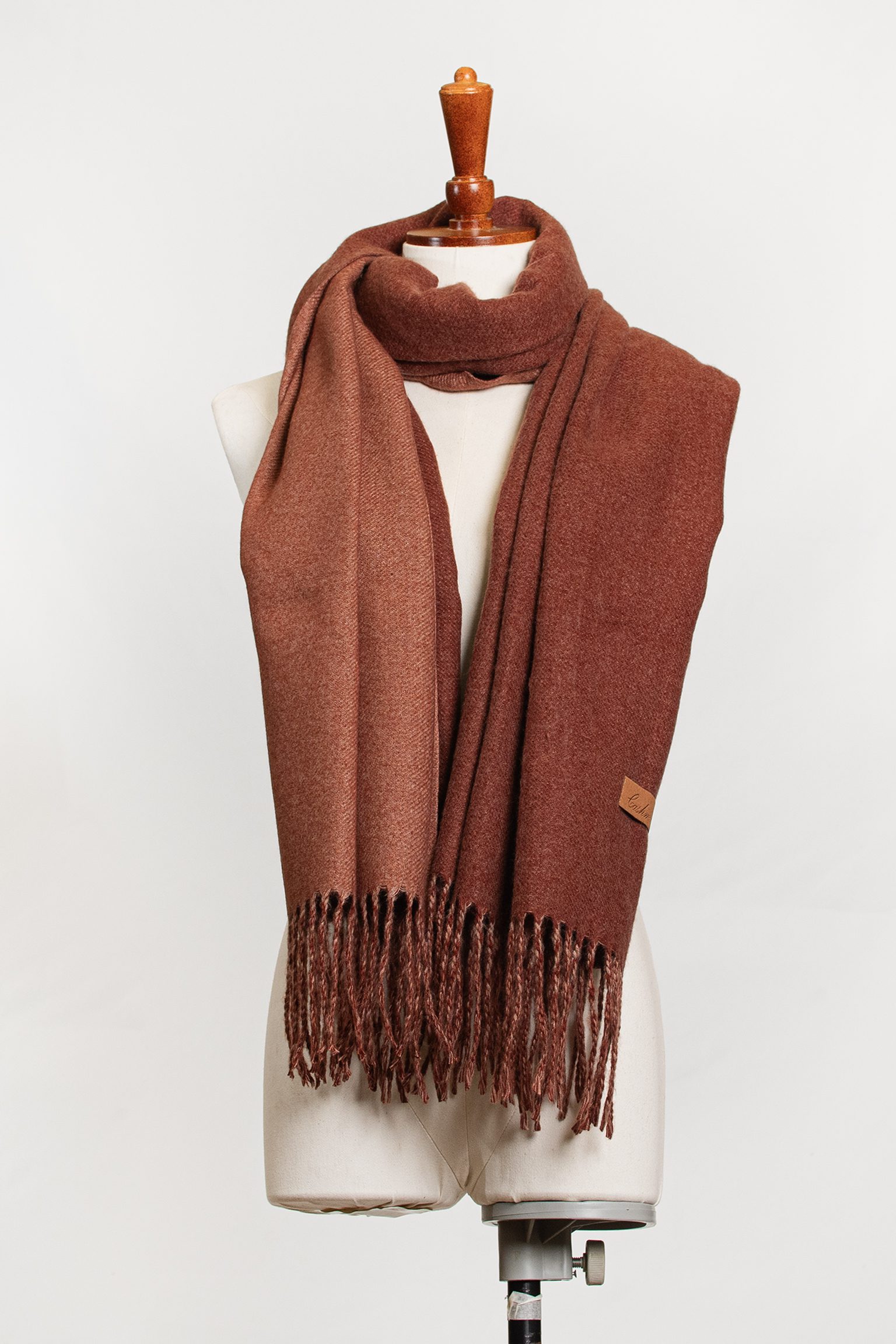 Rust Maple Two-Tone Cashmere-Feel Scarf