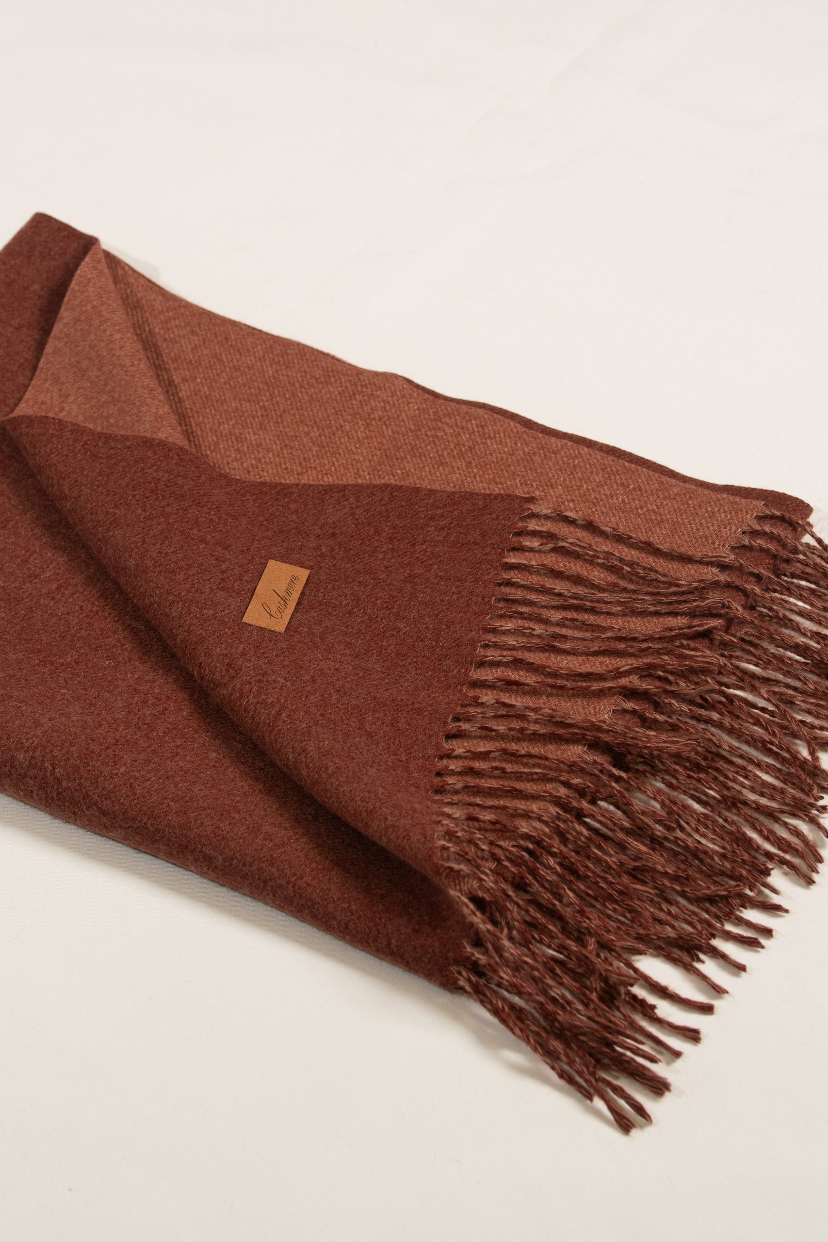 Rust Maple Two-Tone Cashmere-Feel Scarf - Image 3