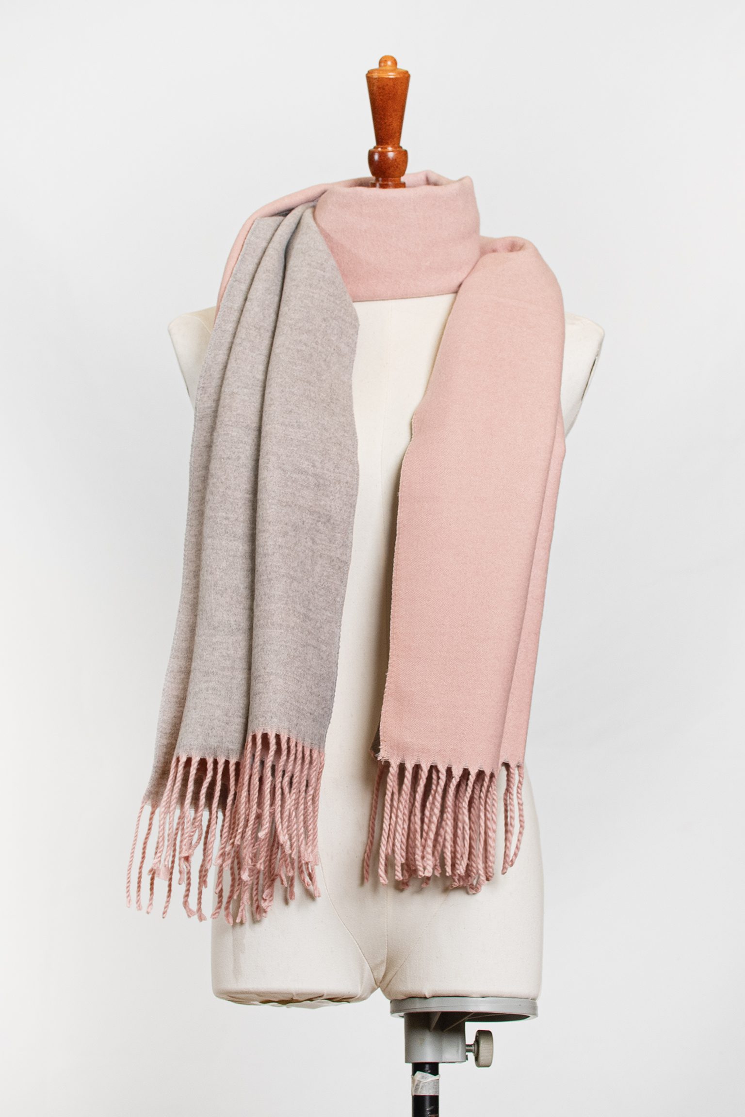 Blush & Taupe Harmony Wool Blend Scarf