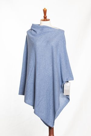 Sky Mist Cashmere-Blend Poncho