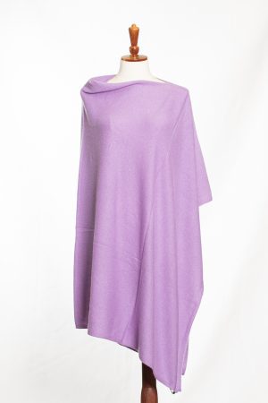 Lavender Asymmetrical Knit Poncho