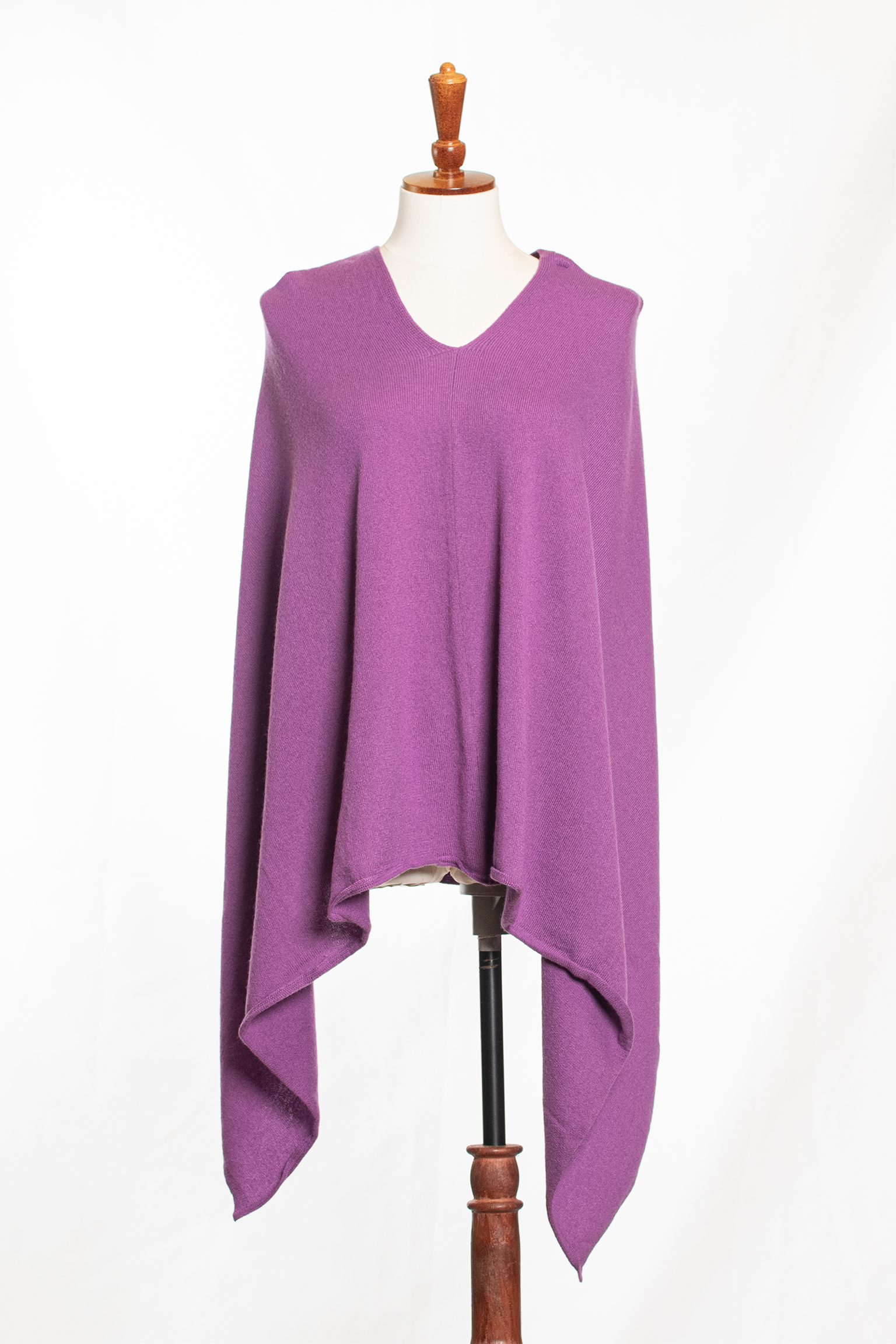 Royal Orchid Cashmere-Blend Poncho - Image 3