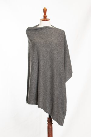 Charcoal Whisper Knit Poncho