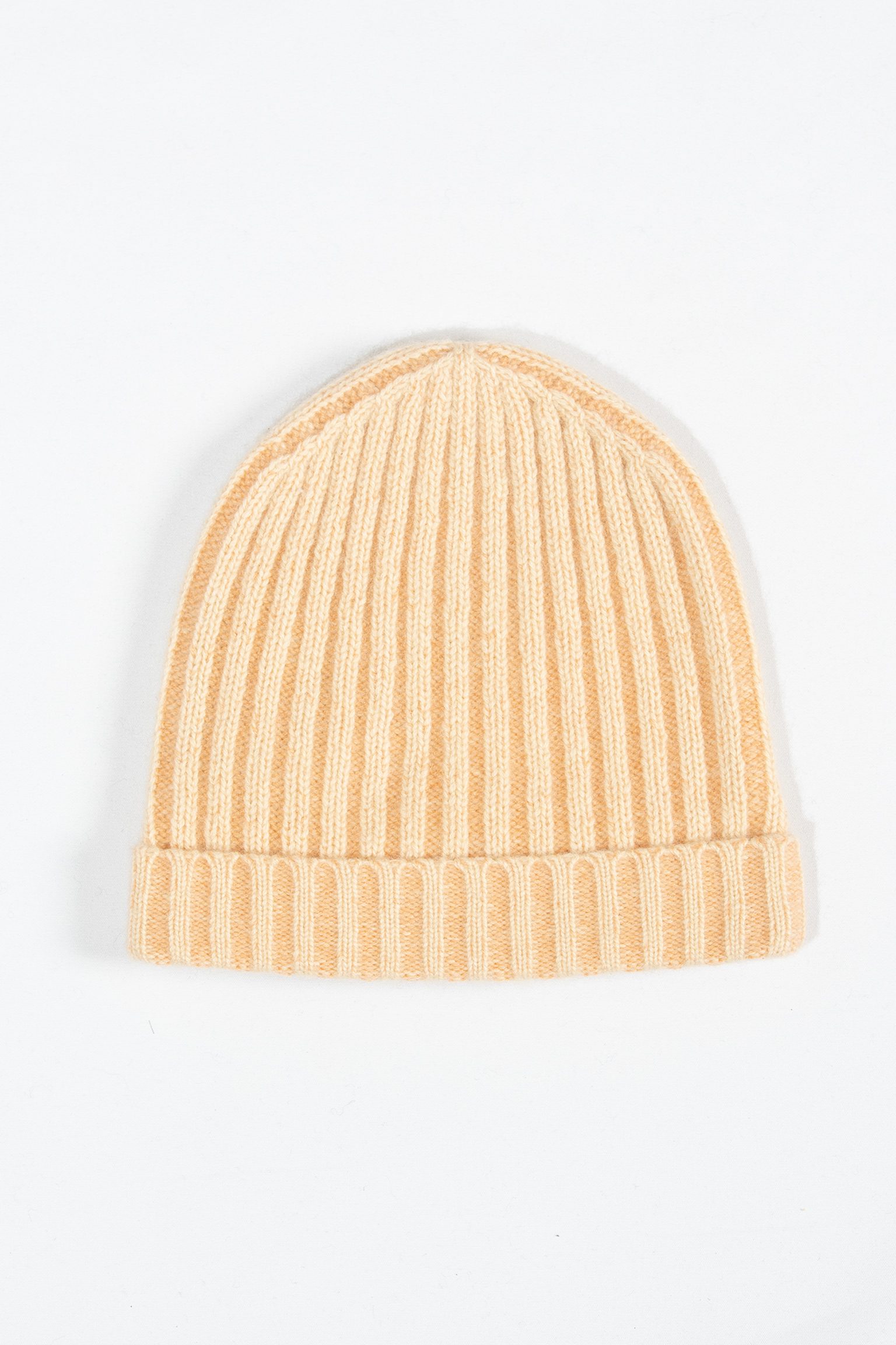 Golden Apricot Rib-Knit Beanie – Warm Peach - Image 2