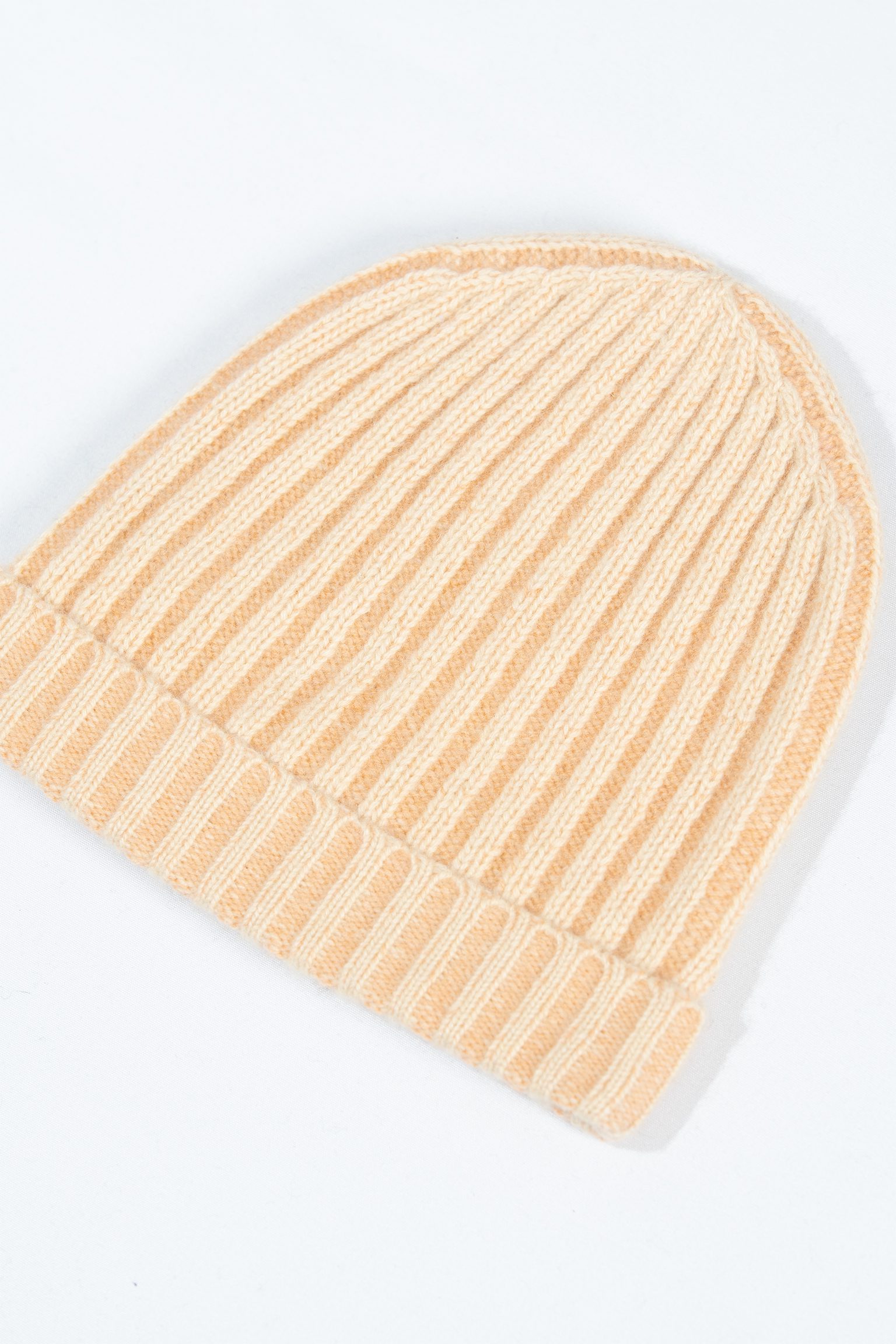 Golden Apricot Rib-Knit Beanie – Warm Peach - Image 3