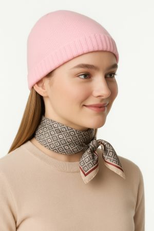 Blush Cloud Ribbed Knit Beanie