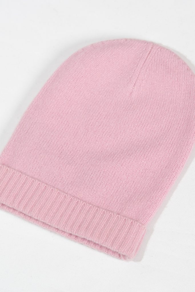 Blush Cloud Ribbed Knit Beanie
