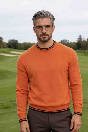 Amber Contrast Trim Crewneck Sweater