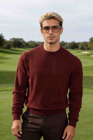 Burgundy Royale Classic Crewneck Sweater
