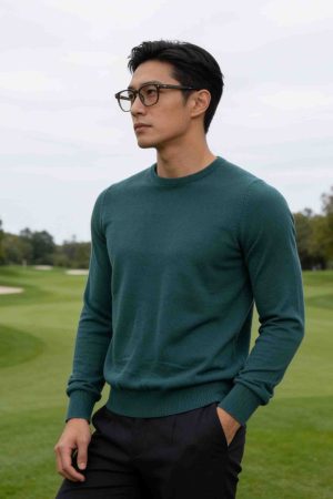 Deep Teal Classic Crewneck Sweater