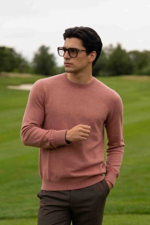 Dusty Rose Classic Crewneck Sweater