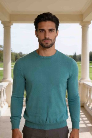 Teal Blue Essential Crewneck Sweater