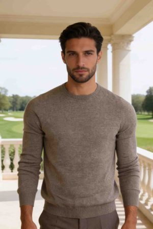 Stone Grey Essential Crewneck Sweater