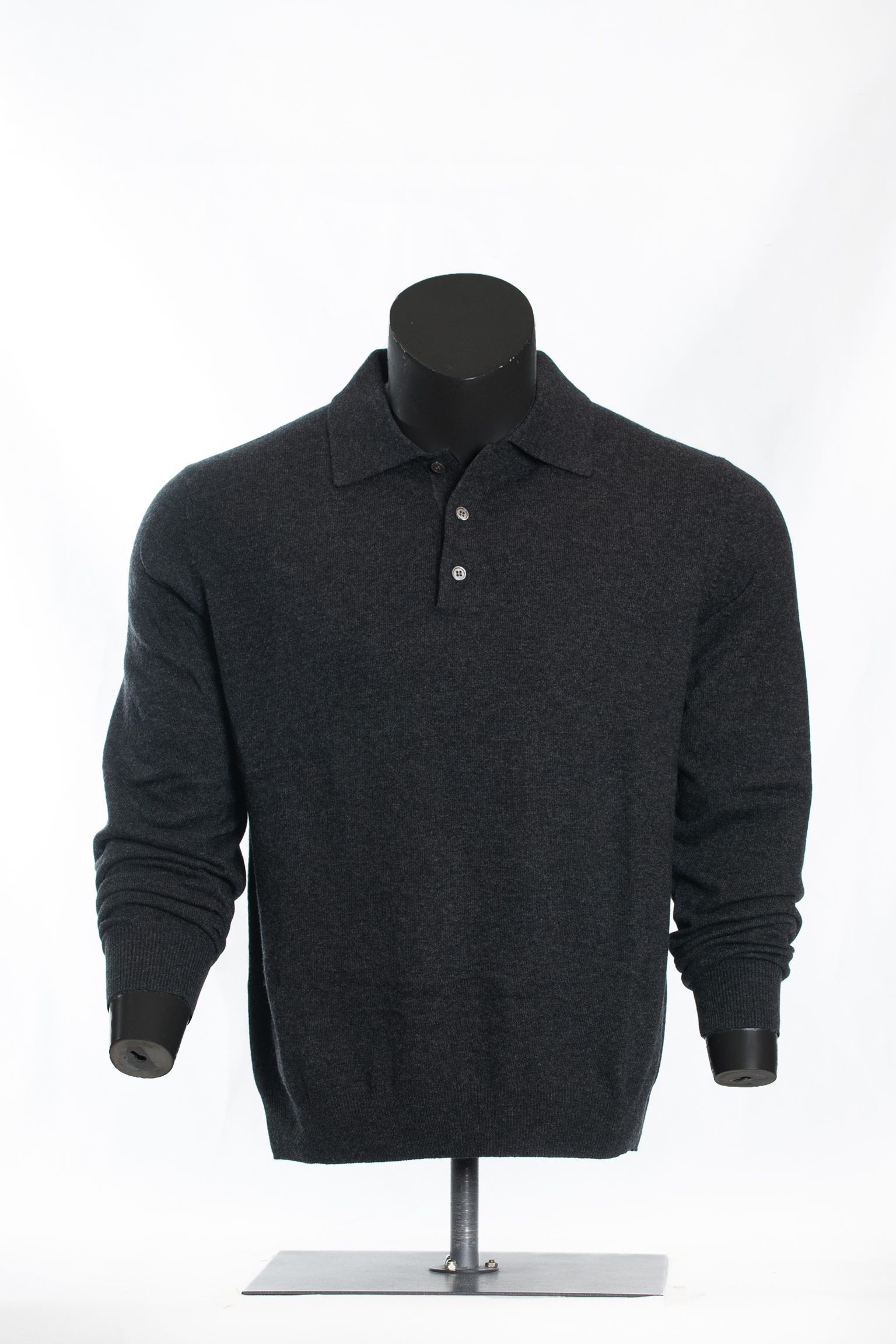 Midnight Luxe Knit Polo Sweater