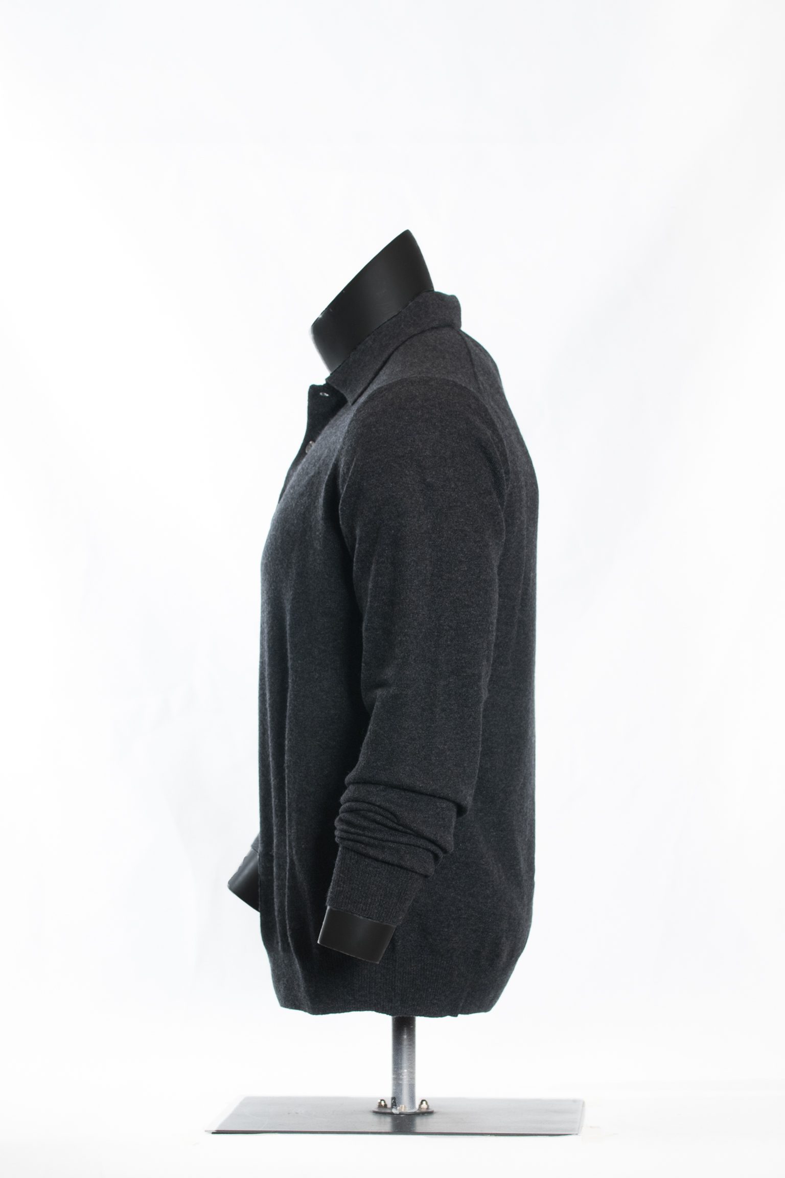 Midnight Luxe Knit Polo Sweater - Image 3