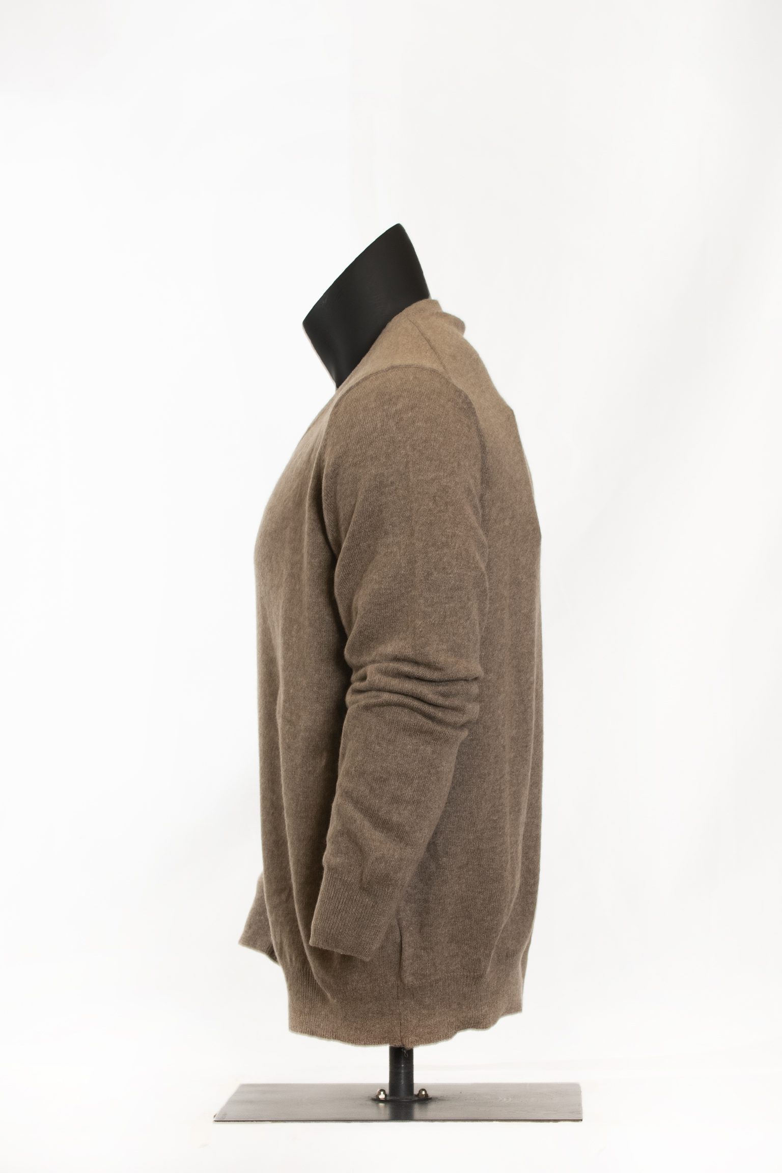 Mocha Luxe V-Neck Knit Sweater - Image 3