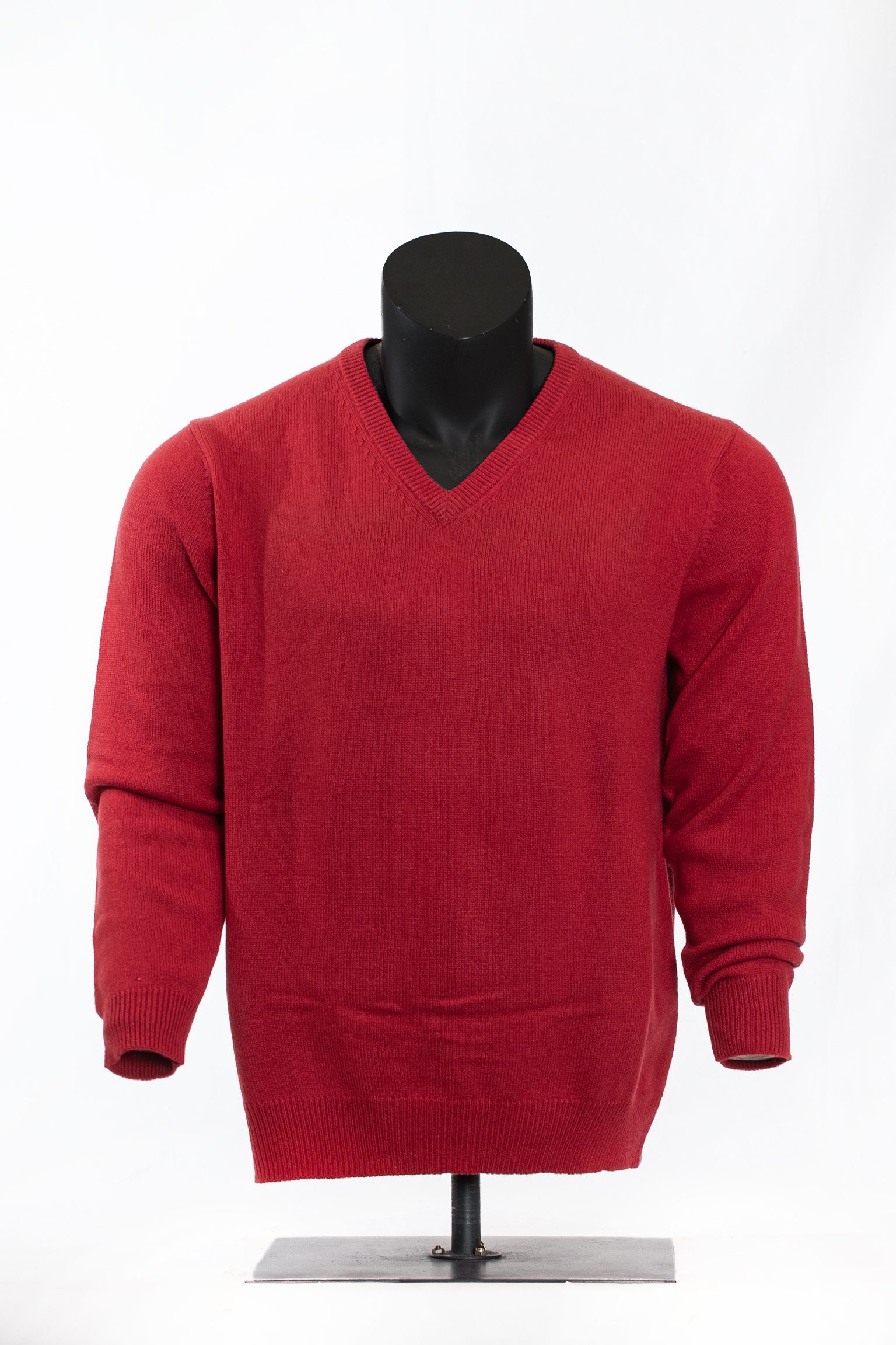 Crimson Edge V-Neck Sweater