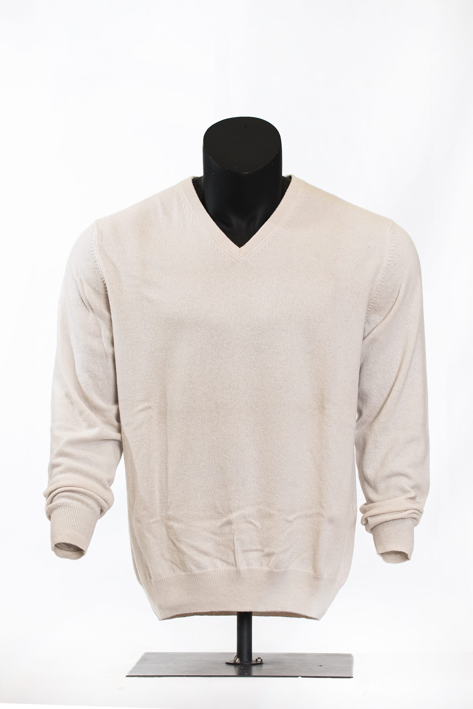 Classic Sandstone V-Neck Sweater