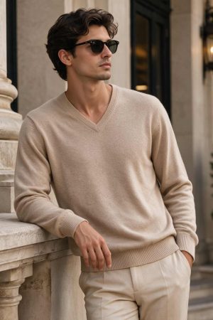 Golden Sand V-Neck Essential Knit