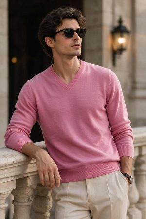 Blush Horizon V-Neck Knit