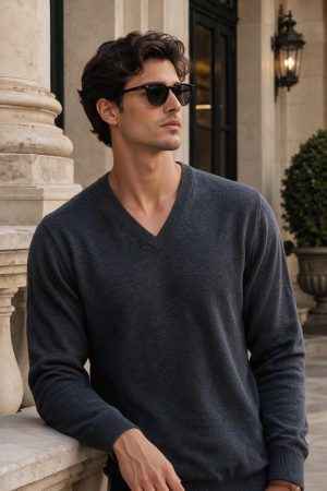 Midnight Ash V-Neck Knit