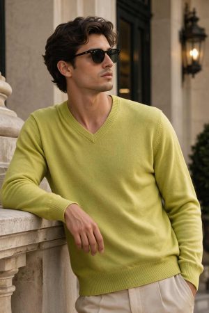 Lime Luxe V-Neck Knit