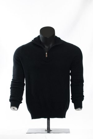 Midnight Luxe Quarter-Zip Knit Sweater