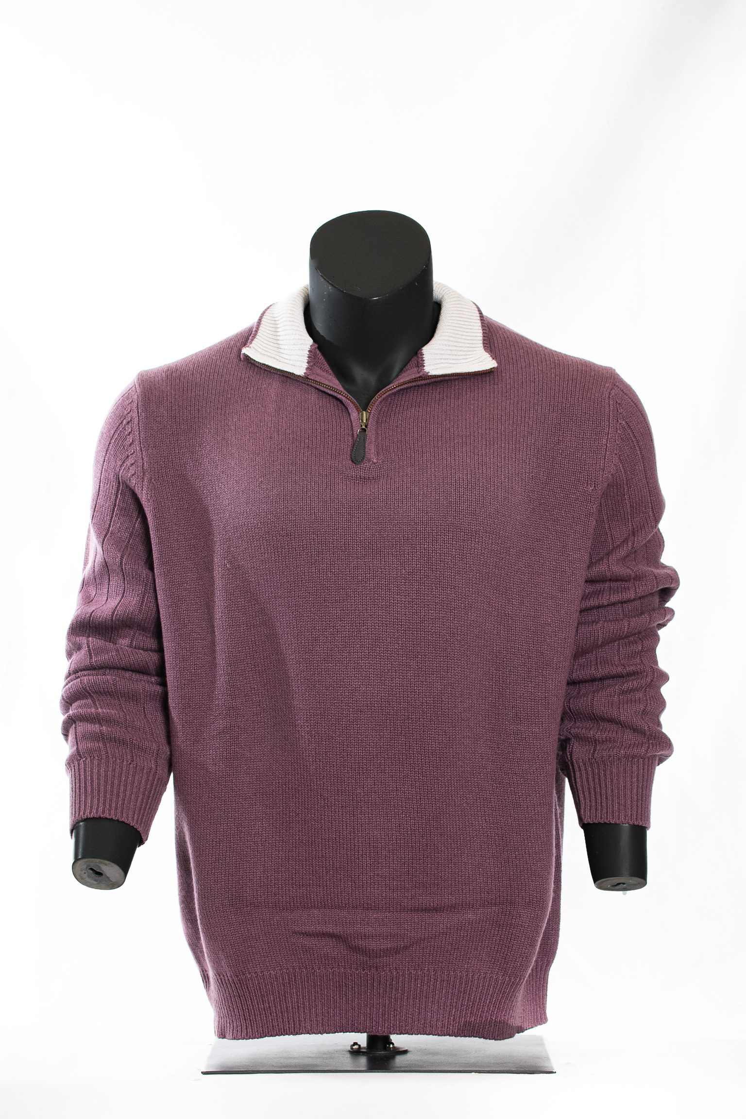 Heritage Rose Quarter-Zip Knit Sweater