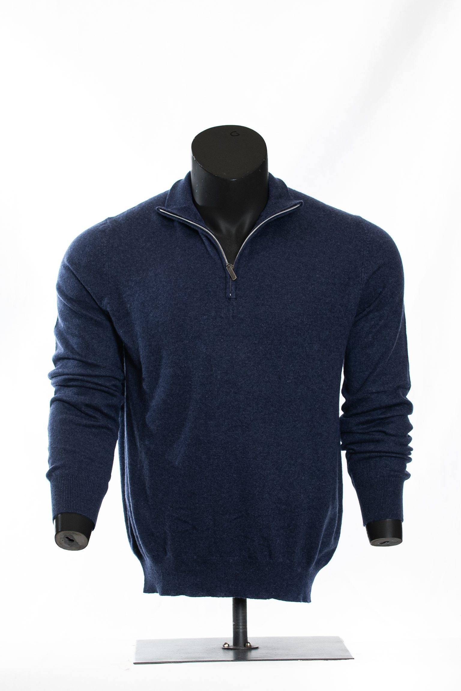 The Indigo Heather Merino-Zip Pullover