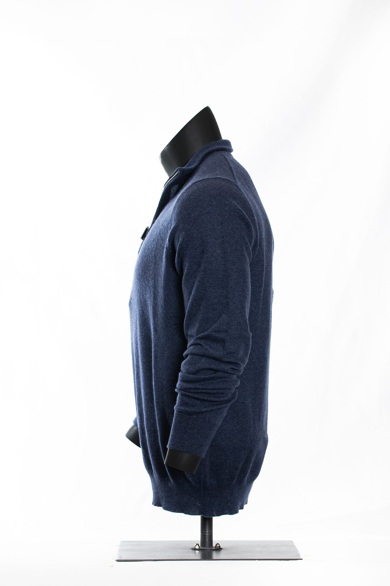 The Indigo Heather Merino-Zip Pullover - Image 3