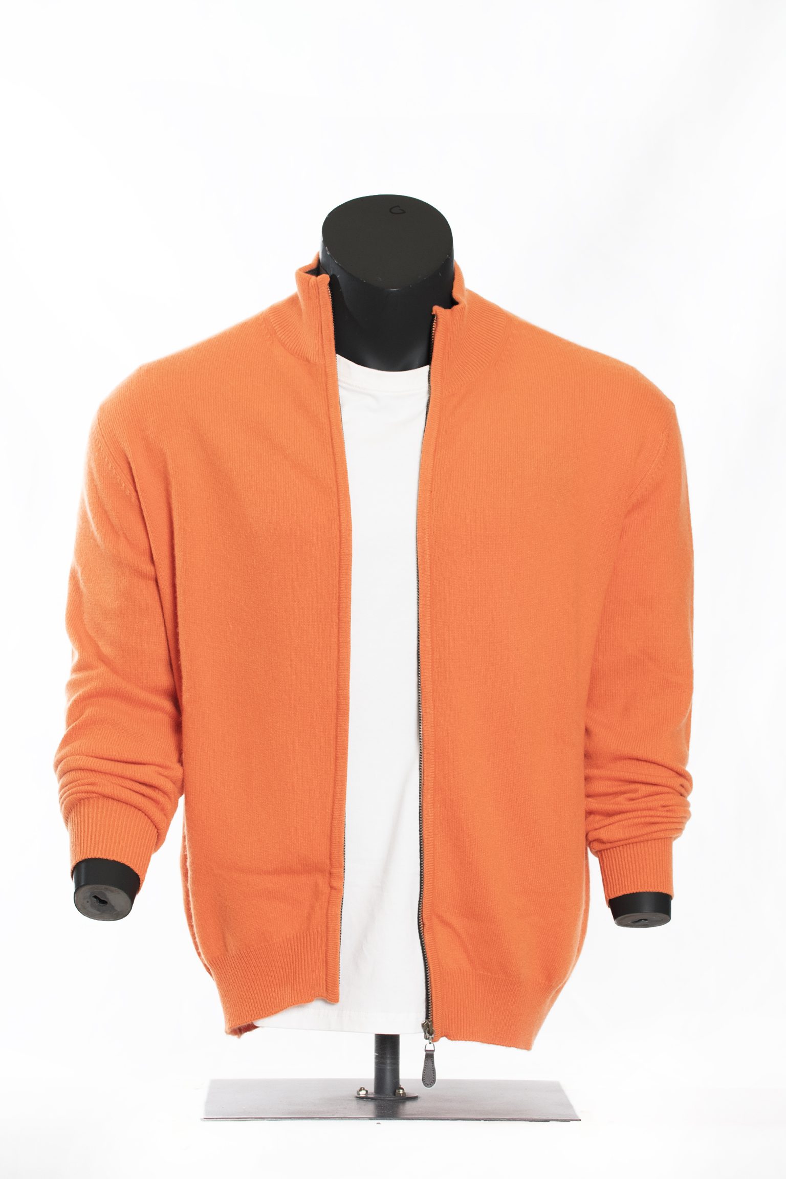 The Heritage Orange Full-Zip Merino Cardigan