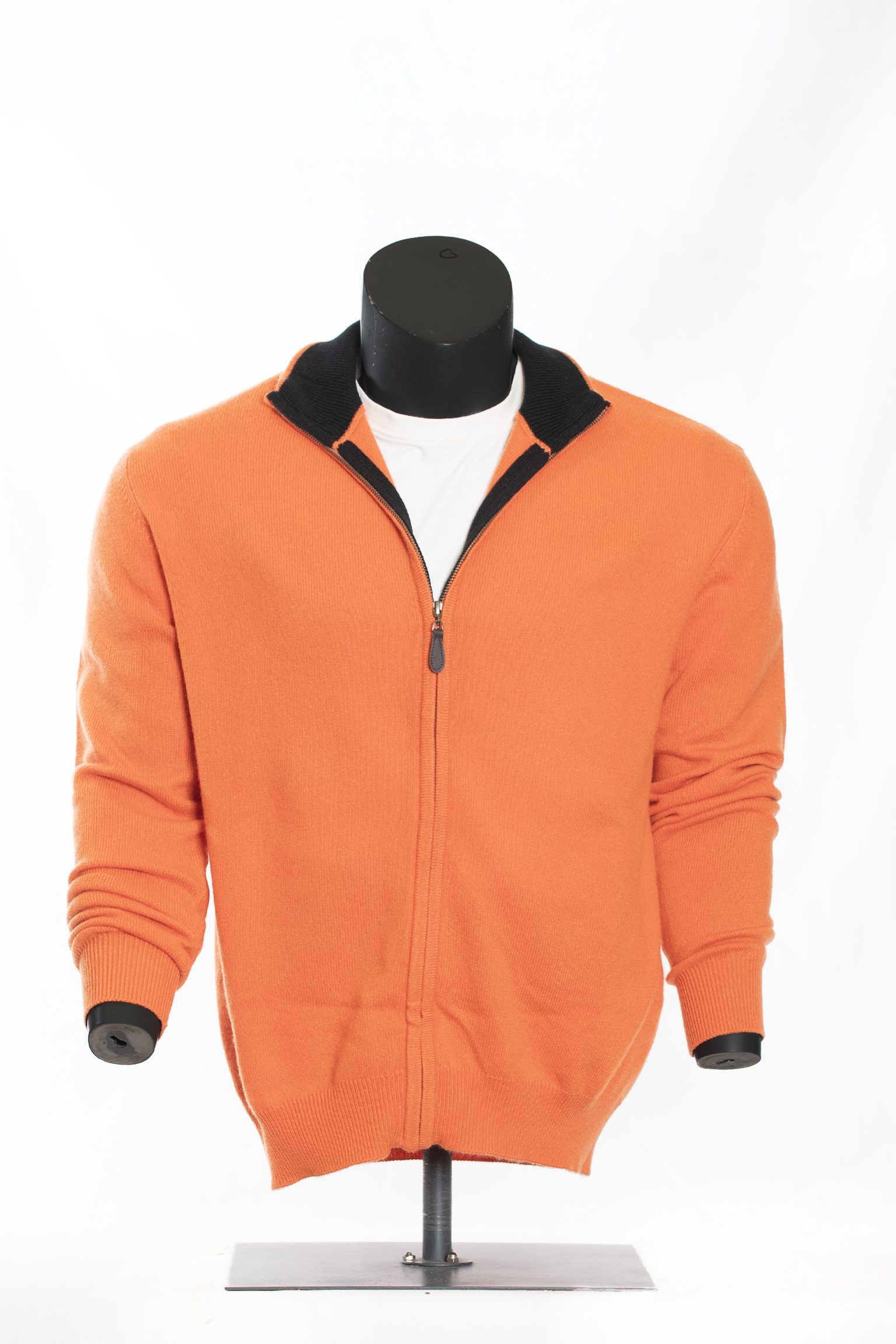 The Heritage Orange Full-Zip Merino Cardigan - Image 2