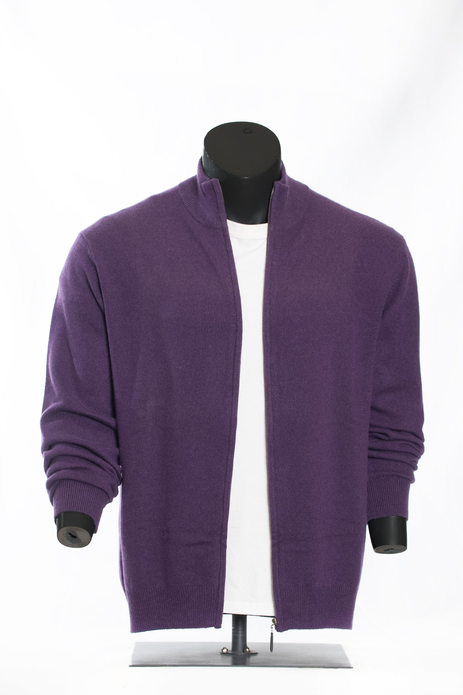 The Royal Amethyst Full-Zip Merino Cardigan