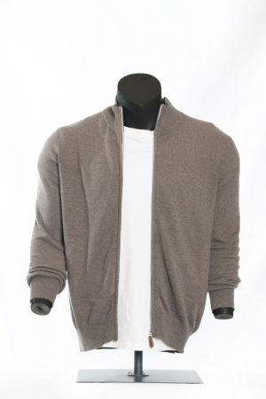 The Walnut Merino-Cashmere Full-Zip Cardigan