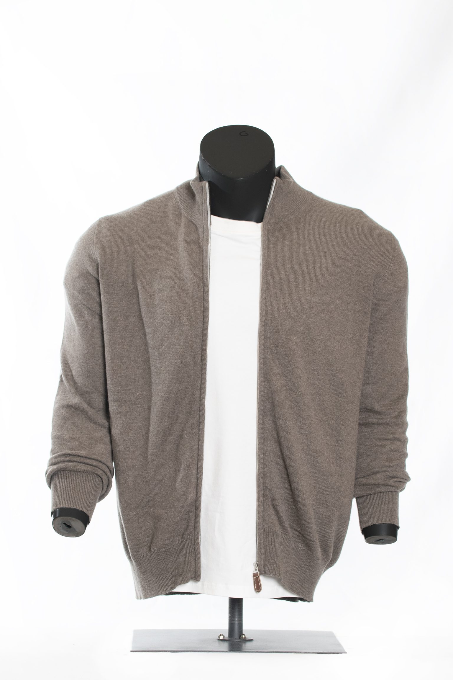 The Walnut Merino-Cashmere Full-Zip Cardigan