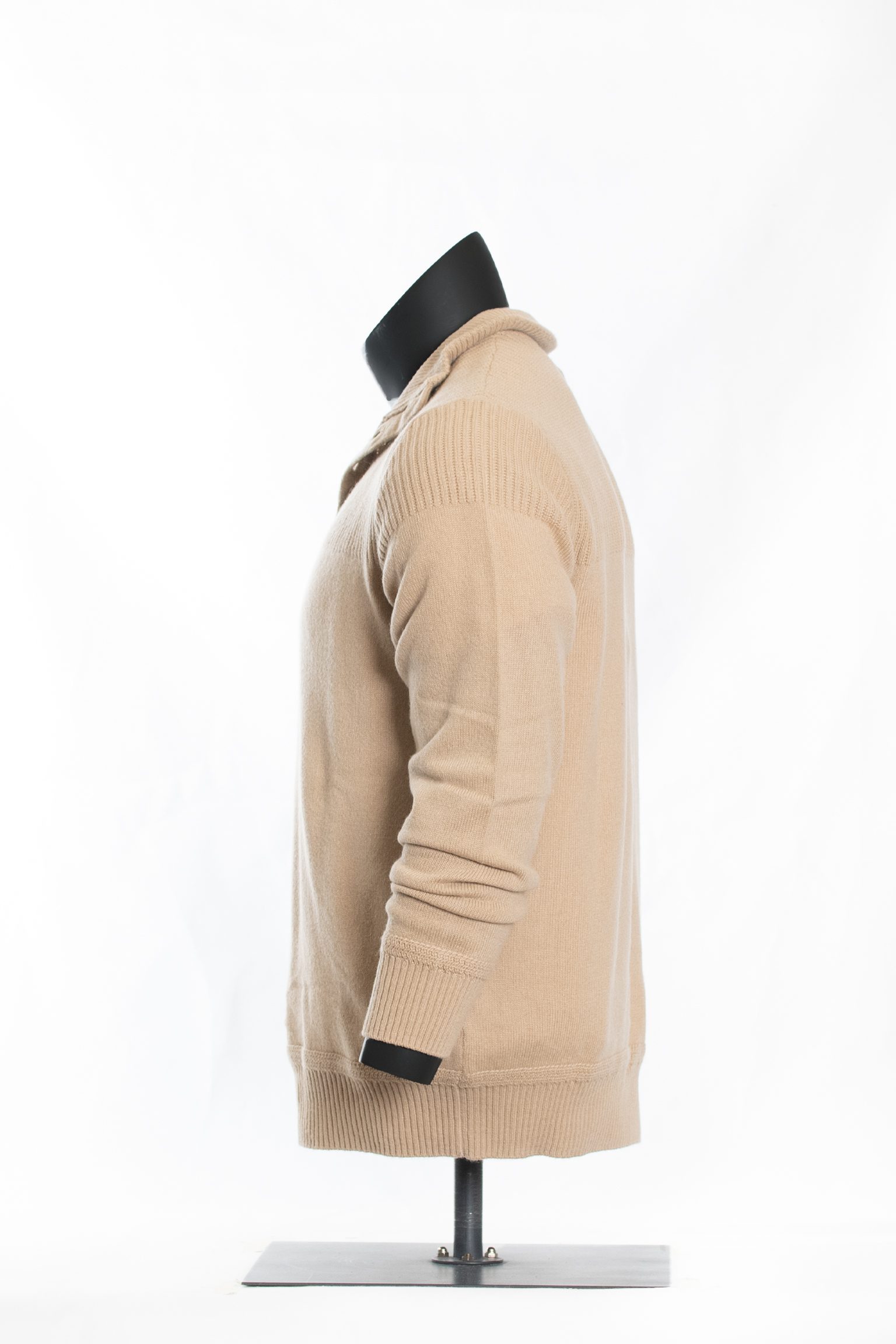 The Sandstone Textured Mock-Neck Button Sweater - Image 4