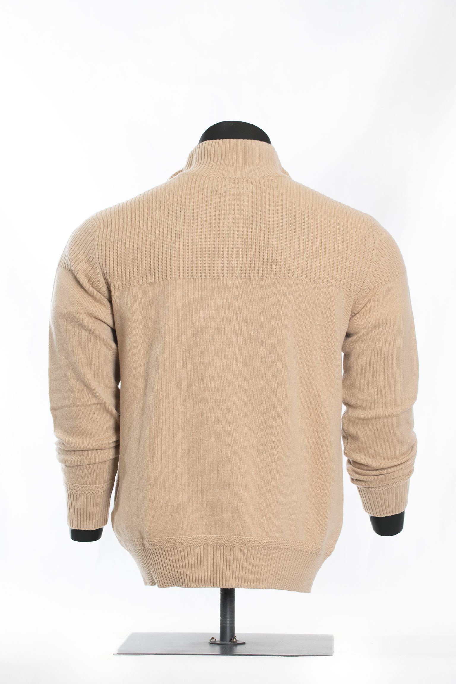 The Sandstone Textured Mock-Neck Button Sweater - Image 3