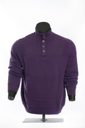 The Amethyst Heritage Mock-Neck Button Sweater