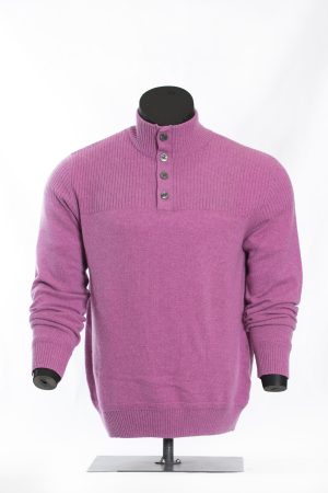 The Magenta Heirloom Mock-Neck Button Pullover