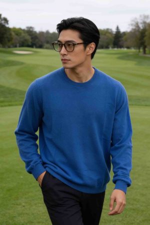 Cobalt Blue Essential Crewneck Sweater