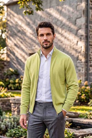 The Citron Merino Full-Zip Cardigan