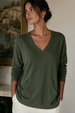 Forest green V-Neck Sweater