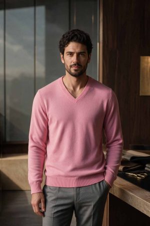 Blush Horizon V-Neck Knit